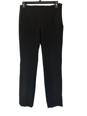 Quince Black Ponte Knit Pants M Straight Leg Side Zip Pull On Office Work